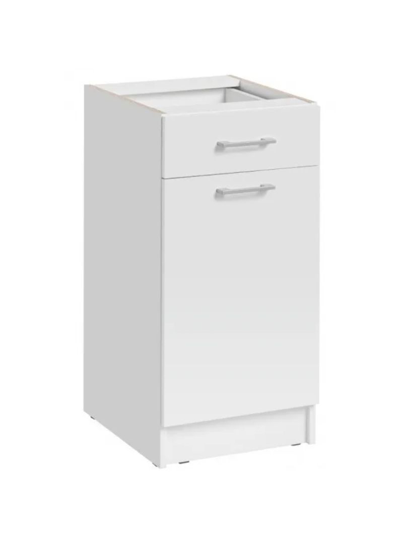 Meuble bas de cuisine Eco Blanc 1 porte 1 tiroir L 40 cm