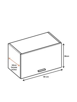 Meuble haut de cuisine Eco Blanc 1 porte relevable L 60 cm