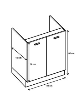 Meuble sous-évier Eco Blanc 2 portes L 80 cm