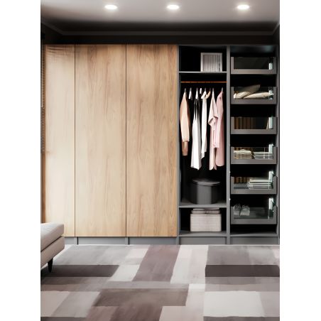 Dressing Armadio - armoire penderie - Largeur 40 cm - FaçadeDécor bois épicéa