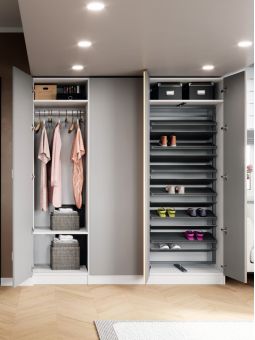 Dressing Armadio - armoire avec étagères - Largeur 40 cm - FaçadeGris mat