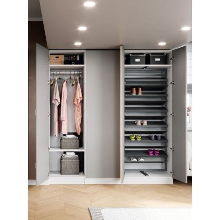 Dressing Armadio - armoire avec étagères - Largeur 40 cm - FaçadeGris mat