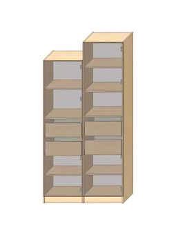 Dressing Armadio - armoire avec étagères et 2 tiroirs - Largeur 50 cm - Sans Façade