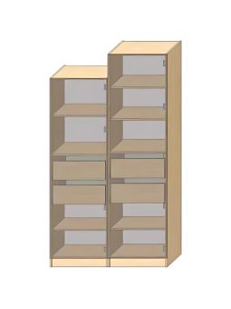 Dressing Armadio - armoire avec étagères et 2 tiroirs - Largeur 60 cm - Sans Façade