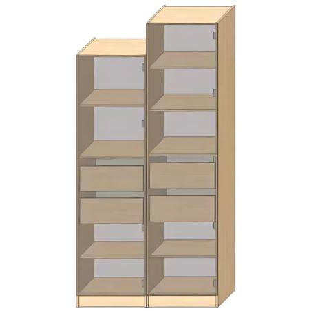 Dressing Armadio - armoire avec étagères et 2 tiroirs - Largeur 50 cm - FaçadeBlanc laqué