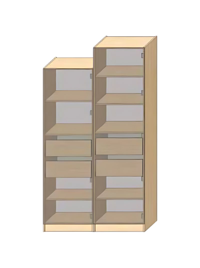 Dressing Armadio - armoire avec étagères et 2 tiroirs - Largeur 60 cm - FaçadeBlanc laqué