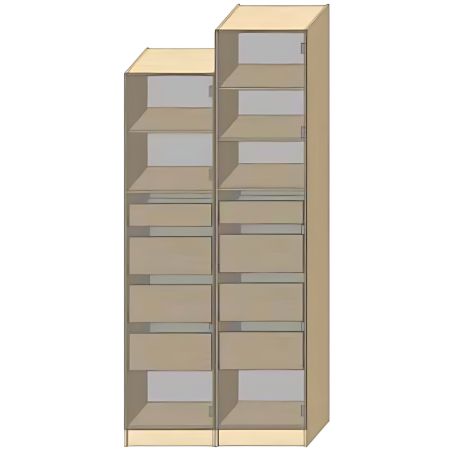 Dressing Armadio - armoire avec étagères et 4 tiroirs - Largeur 40 cm - Sans Façade