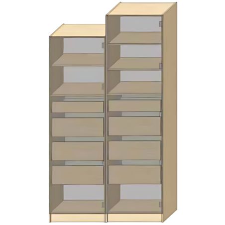 Dressing Armadio - armoire avec étagères et 4 tiroirs - Largeur 60 cm - FaçadeBlanc laqué