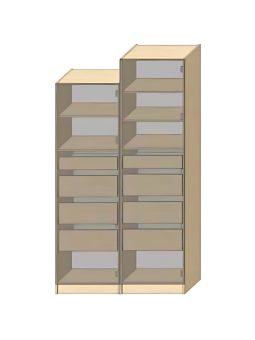 Dressing Armadio - armoire avec étagères et 4 tiroirs - Largeur 60 cm - FaçadeBéton naturel