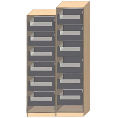 Dressing Armadio - armoire avec tiroirs éclairés - Largeur 50 cm - Sans Façade