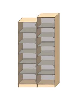 Dressing Armadio - armoire avec étagèress coulissantes - Largeur 60 cm - FaçadeBlanc laqué