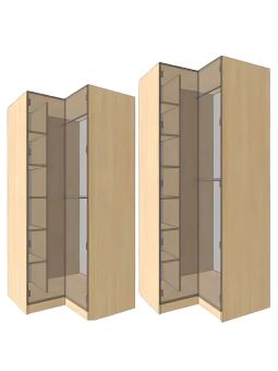 Dressing Armadio - armoire d'angle avec étagèress et penderie L 100 cm - FaçadeGris mat