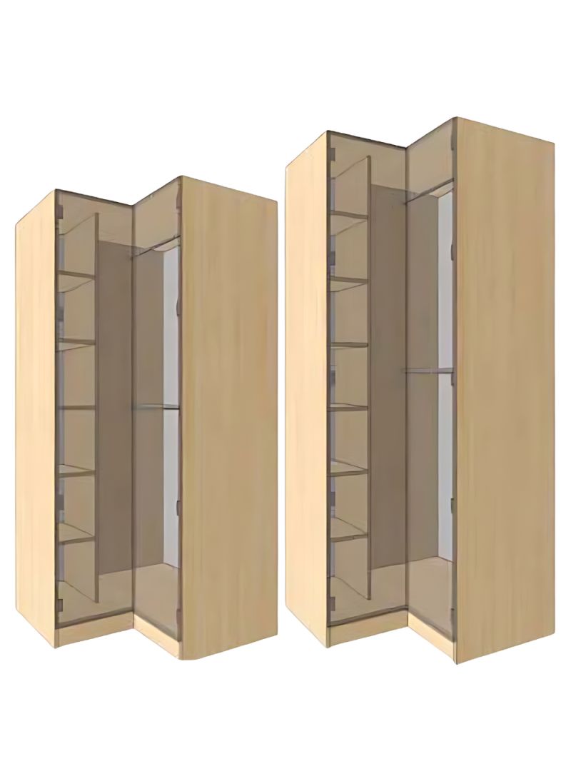 Dressing Armadio - armoire d'angle avec étagèress et penderie L 100 cm - FaçadeGris mat