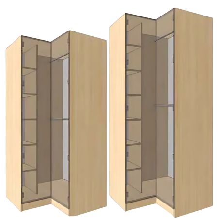 Dressing Armadio - armoire d'angle avec étagèress et penderie L 100 cm - FaçadeGris mat