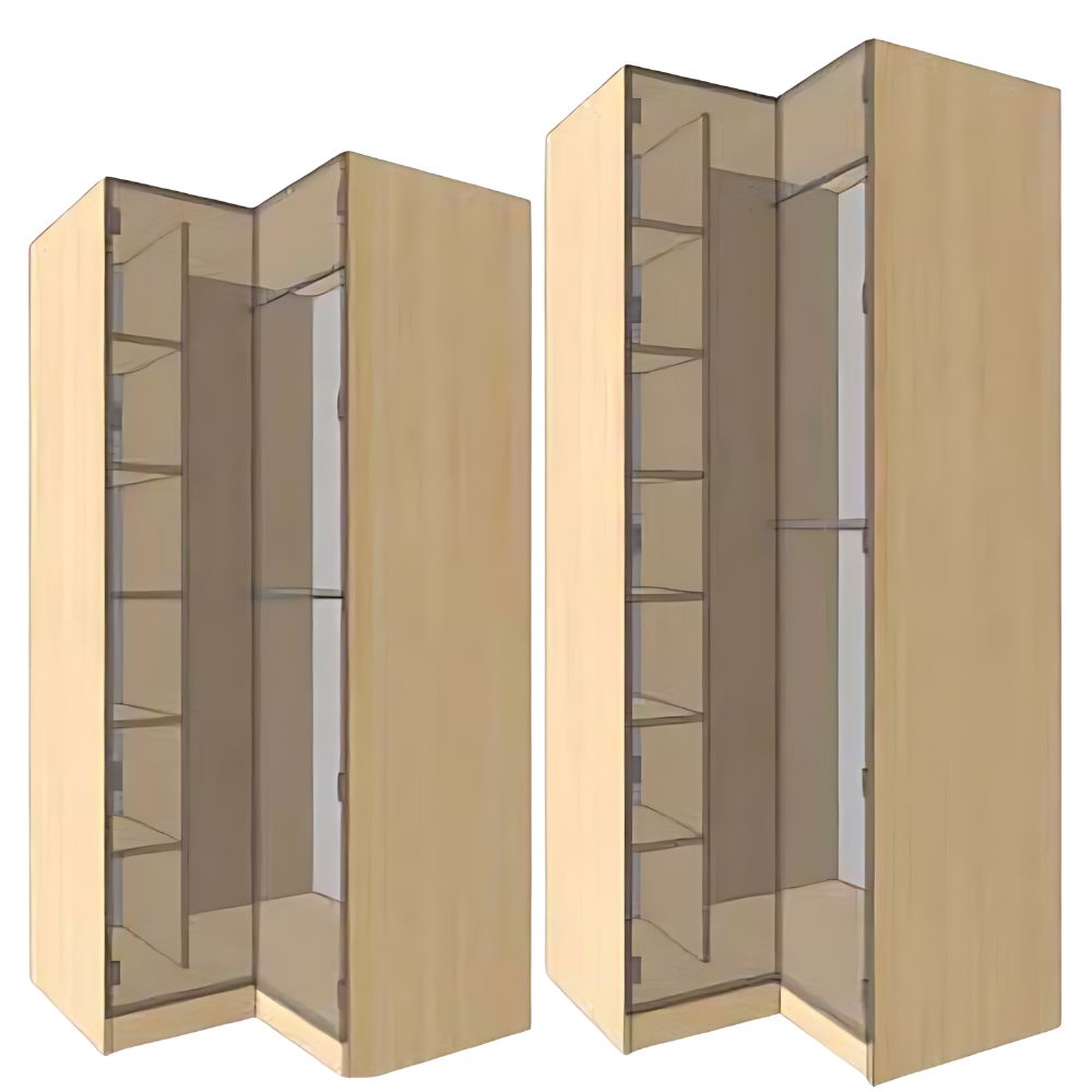 Dressing Armadio - armoire d'angle avec étagèress et penderie L 100 cm - FaçadeBéton naturel