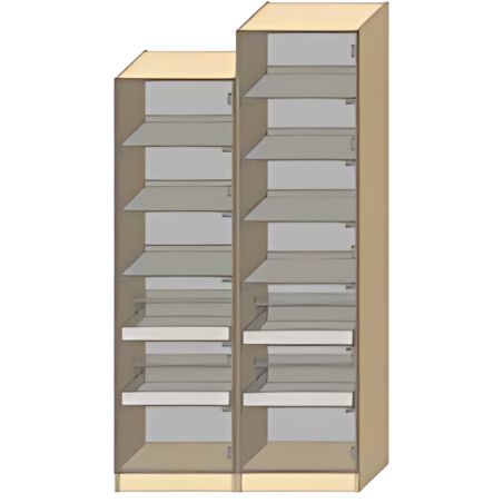 Dressing Armadio - armoire avec étagèress coulissantes et 2 étagèress à chaussures - Largeur 60 cm - FaçadeBlanc laqué