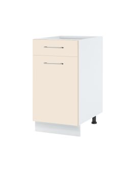 Meuble bas de cuisine Lovia Vanille Mat 1 porte 1 tiroir L 50 cm