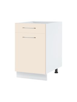 Meuble bas de cuisine Lovia Vanille Mat 1 porte 1 tiroir L 60 cm