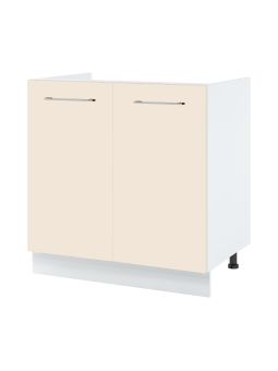 Meuble sous-évier Lovia Vanille Mat 2 portes L 80 cm