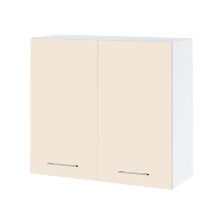 Meuble haut de cuisine Lovia Vanille Mat 2 portes L 80 cm