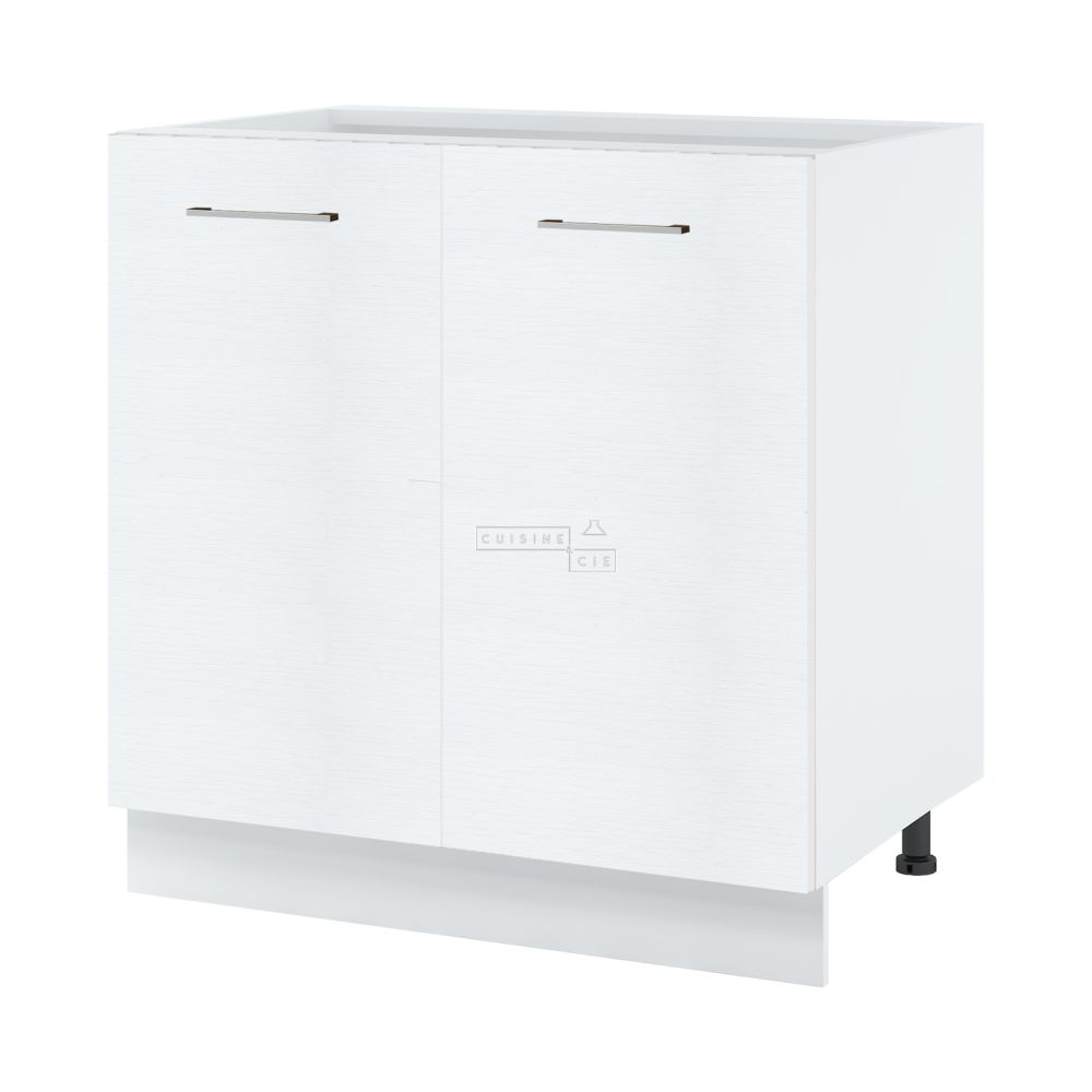 Meuble bas de cuisine Bellissi Blanc 2 portes L 80 cm