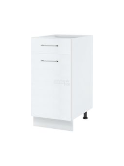 Meuble bas de cuisine Bellissi Blanc 1 porte 1 tiroir L 40 cm