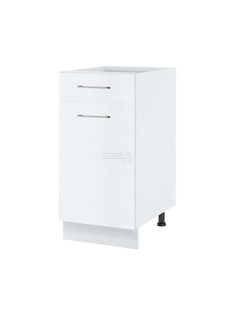 Meuble bas de cuisine Bellissi Blanc 1 porte 1 tiroir L 40 cm