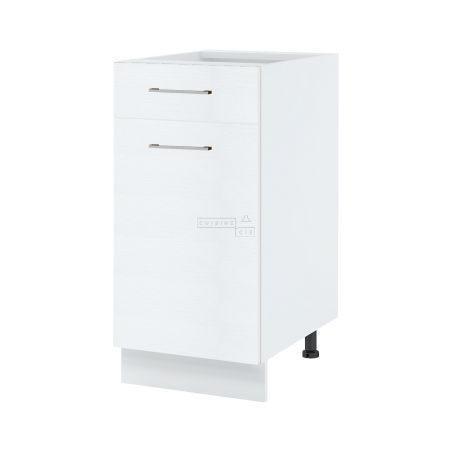 Meuble bas de cuisine Bellissi Blanc 1 porte 1 tiroir L 40 cm