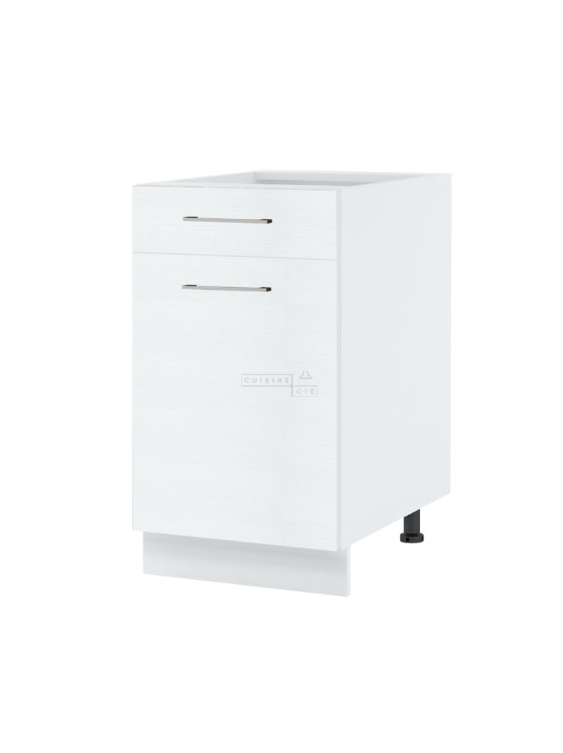 Meuble bas de cuisine Bellissi Blanc 1 porte 1 tiroir L 50 cm