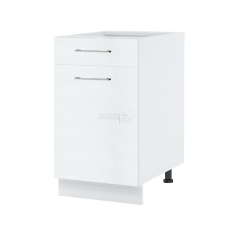 Meuble bas de cuisine Bellissi Blanc 1 porte 1 tiroir L 50 cm