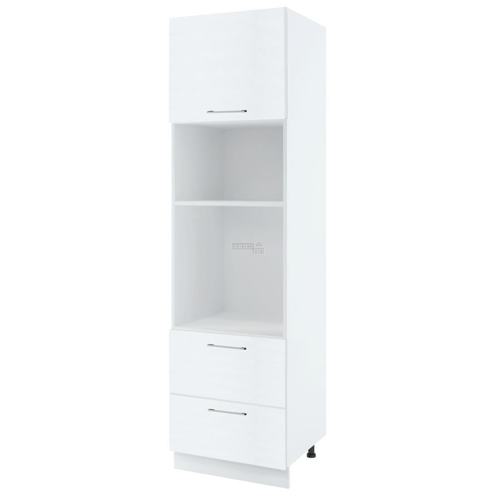 Colonne de cuisine pour micro-onde et four encastrable Bellissi Blanc 2 tiroirs L 60 cm