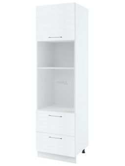 Colonne de cuisine pour micro-onde et four encastrable Bellissi Blanc 2 tiroirs L 60 cm