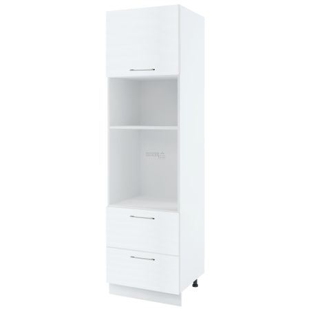 Colonne de cuisine pour micro-onde et four encastrable Bellissi Blanc 2 tiroirs L 60 cm