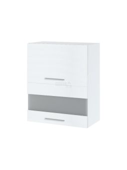 Meuble haut de cuisine Bellissi Blanc 2 portes relevables avec vitre opaque L 60 cm