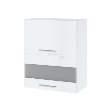 Meuble haut de cuisine Bellissi Blanc 2 portes relevables avec vitre opaque L 60 cm