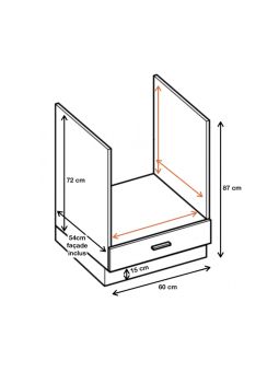 Meuble pour four encastrable Lovia Vanille Mat 1 tiroir L 60 cm