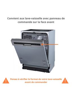 Façade pour lave-vaisselle semi intégrable Vanille Mat L 45 cm