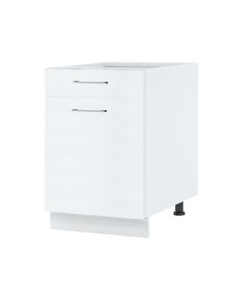 Meuble bas de cuisine Bellissi Blanc 1 porte 1 tiroir L 60 cm