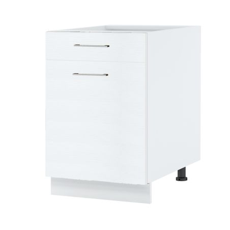 Meuble bas de cuisine Bellissi Blanc 1 porte 1 tiroir L 60 cm