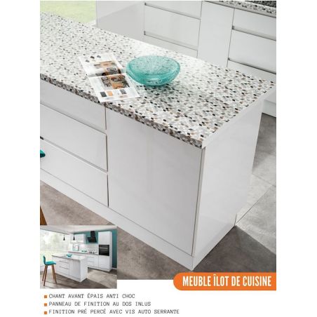 Meuble d'angle pour îlot de cuisine Bellissi Blanc 1 porte L 105 cm