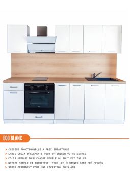 Meuble bas de cuisine Eco Blanc 1 porte L 30 cm