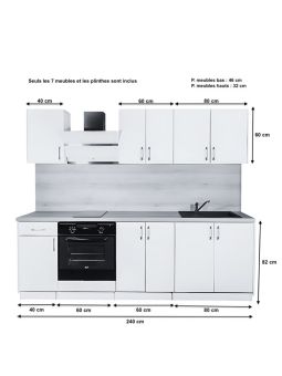 Cuisine complète ECO Blanc 240 cm