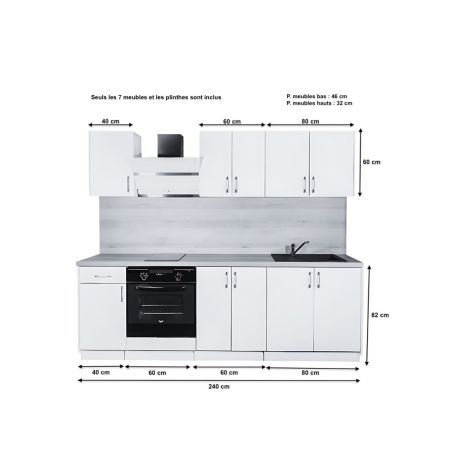 Cuisine complète ECO Blanc 240 cm