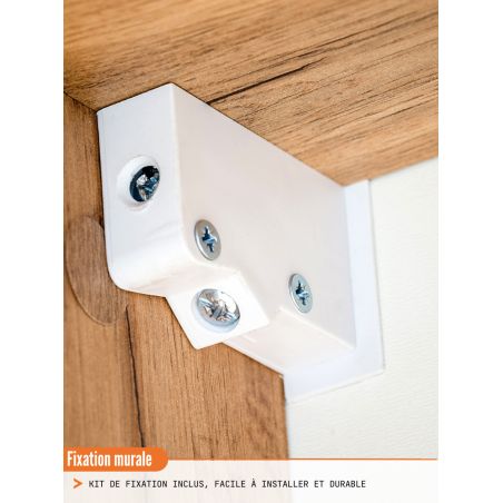 Cube suspendu 40 cm - 1 porte battante décor bois garapa