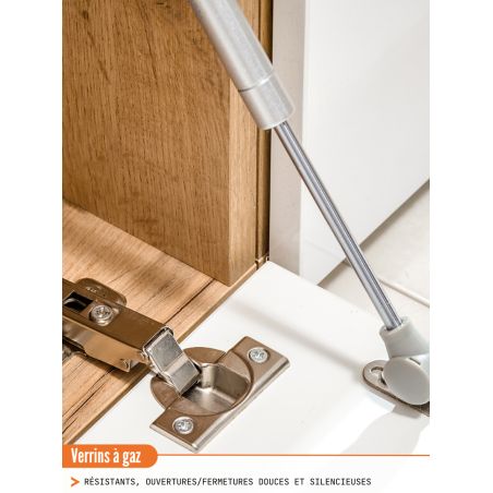 Meuble tv suspendu 60 cm - 1 porte abattante blanc mat