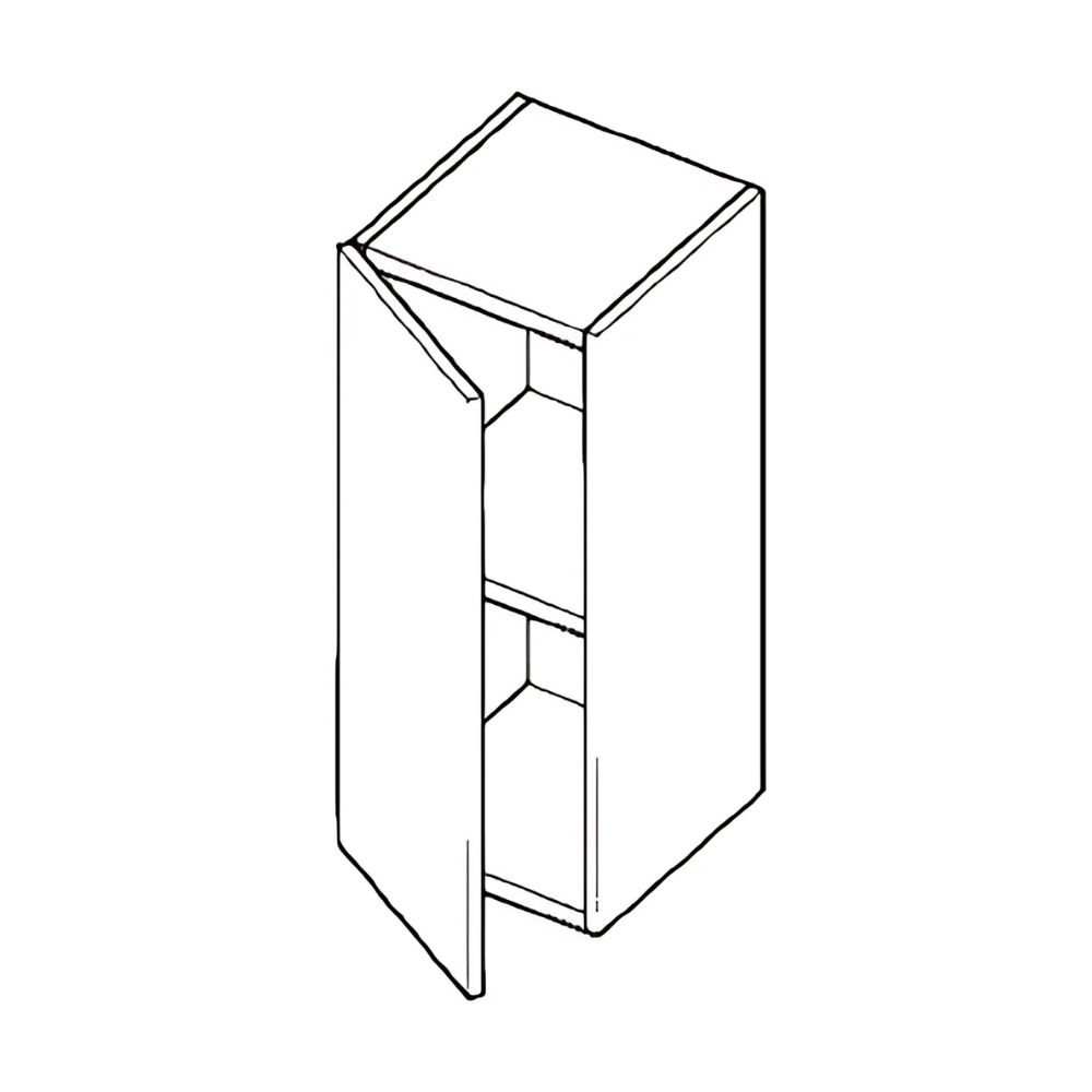 Meuble tv suspendu 60 cm - 1 porte battante gris laqué