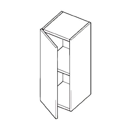 Meuble tv suspendu 60 cm - 1 porte battante décor chêne naturel