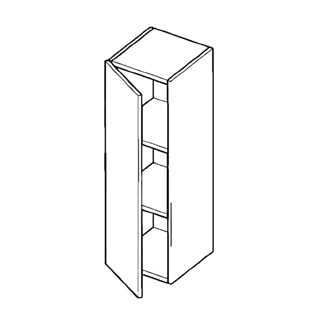 Meuble tv suspendu 90 cm - 1 porte battante décor bois garapa