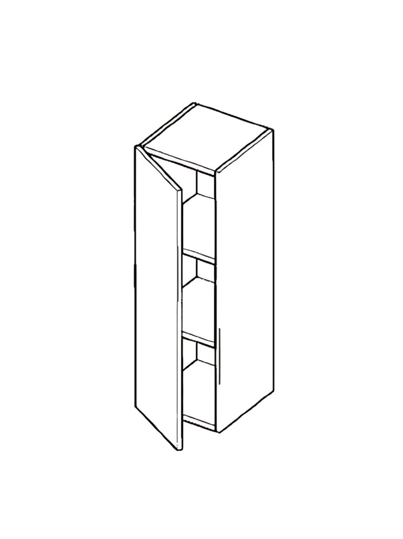 Meuble tv suspendu 90 cm - 1 porte battante décor bois garapa