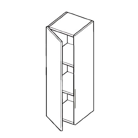 Meuble tv suspendu 90 cm - 1 porte battante décor bois garapa